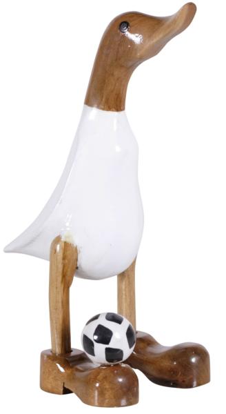 Bambusente mit Fußball weiß , natur , schwarz